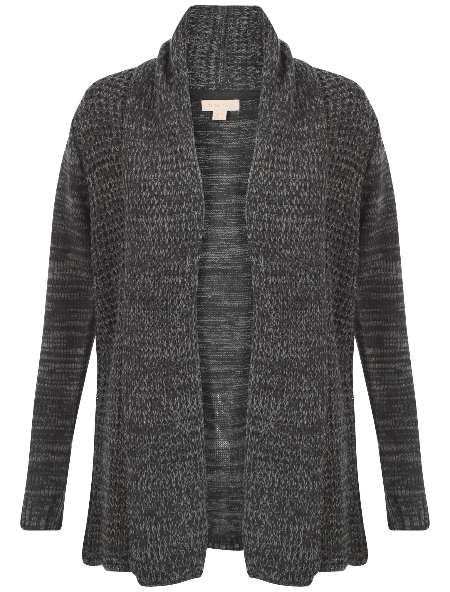 Plum Tree Oak Cardigan in Charcoal / Mid Grey