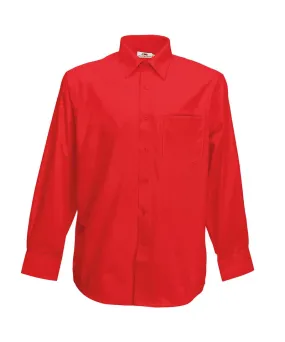 Poplin long sleeve shirt | Red