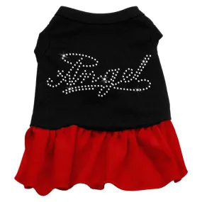 Rhinestone Angel Dress   Black with Red XXXL (20)