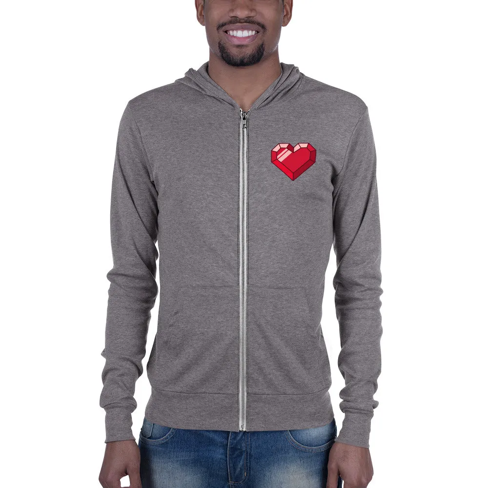 Rubydoe Heart Light Zip Hoodie