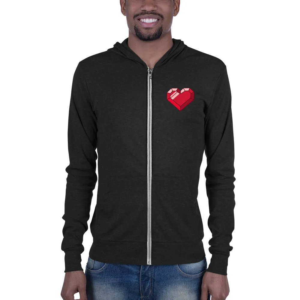 Rubydoe Heart Light Zip Hoodie