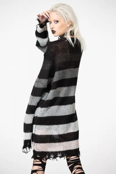 Stripe of Evil Cardigan - Black/Grey -