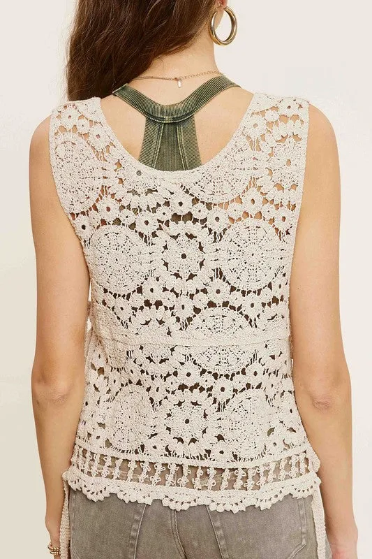 Summer Chic Crochet Vest Top