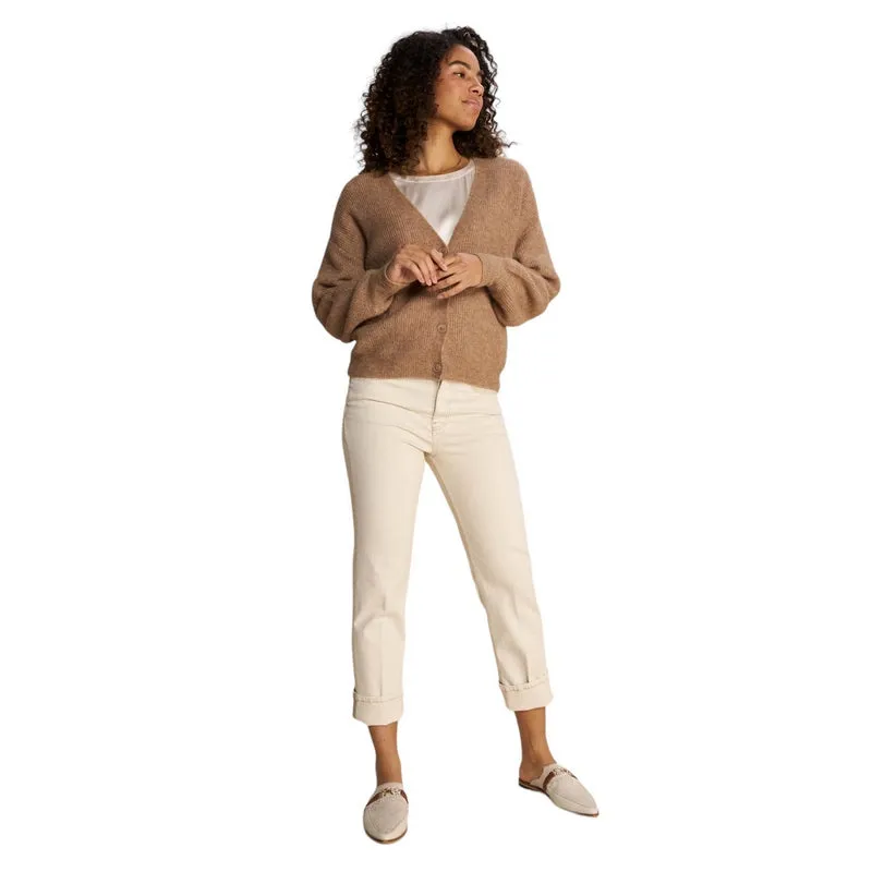 Thora V-Neck Knit Cardigan in Cinnamon Swirl