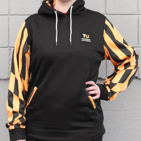 Towson Black and Yellow Tigertooth Sleeves and Hood (Black) / Hoodie