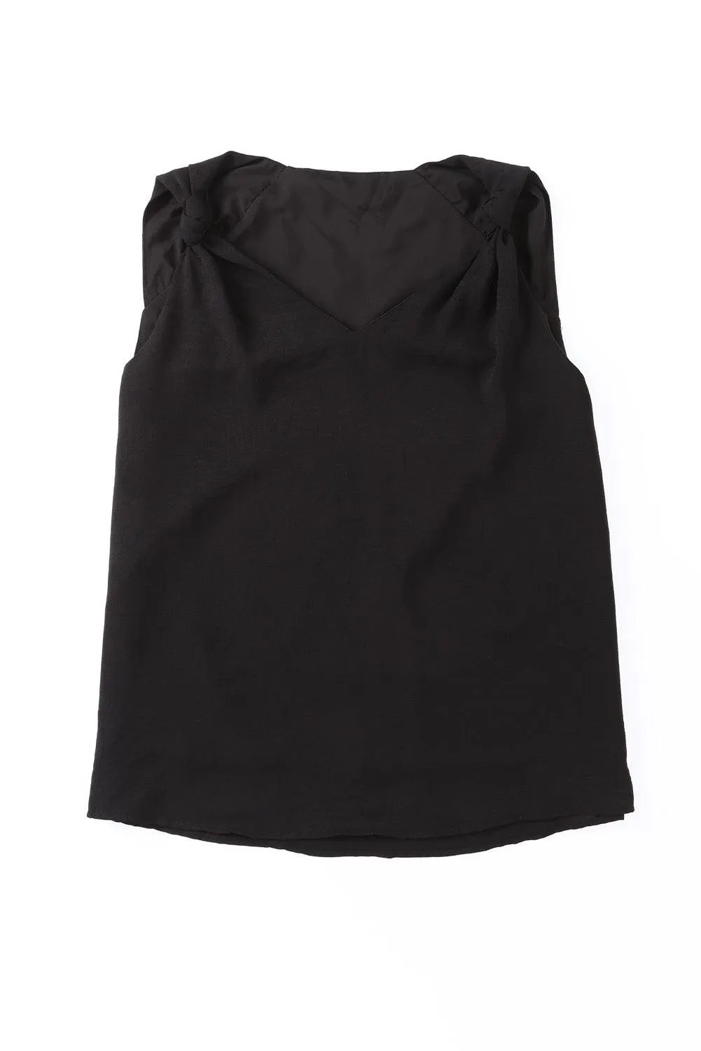 V Neck Knotted Shoulder Vest