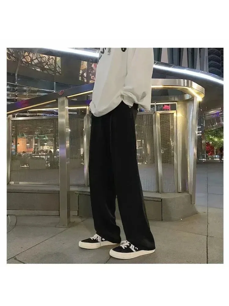 WIAOFELLAS  -  Spring and Autumn High Street Versatile Pants Men Loose Straight Pants Korean Style Fashion New Versatile Streetwear Men