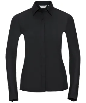 Womens long sleeve ultimate stretch shirt | Black