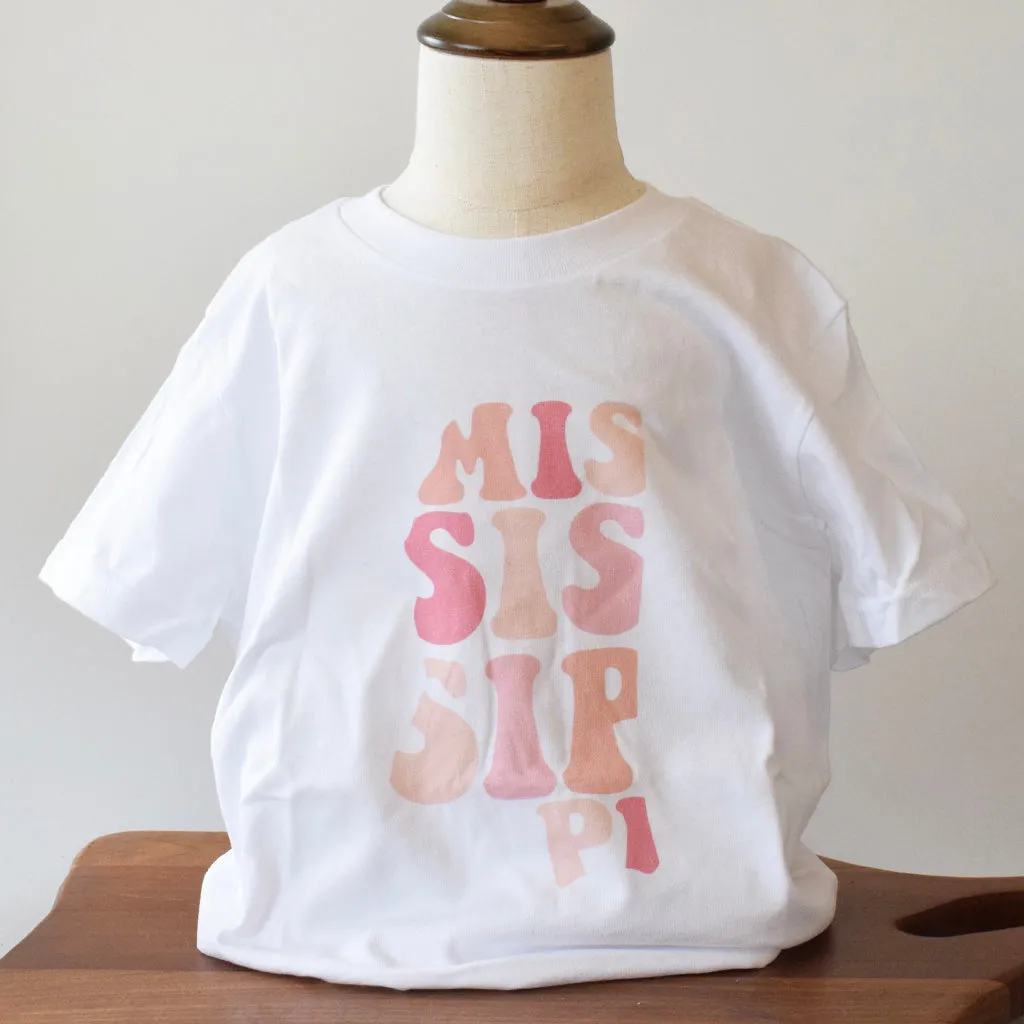 Youth Mississippi Groovy Tee Pink